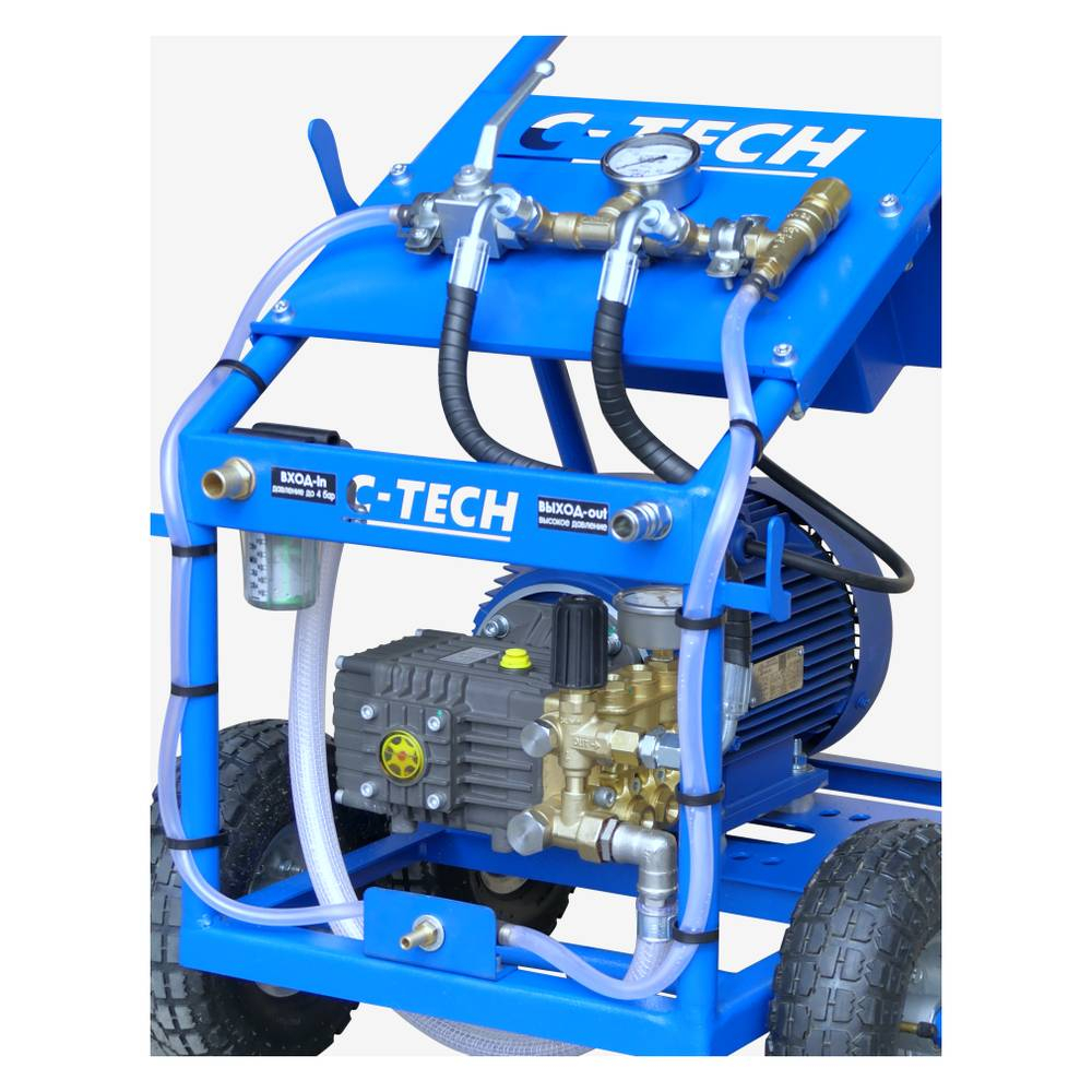 Установка опрессовочная высокого давления C-TECH DN1610 (160 бар, до 600 л/ч, 3 кВт, 220 В) мобильная
