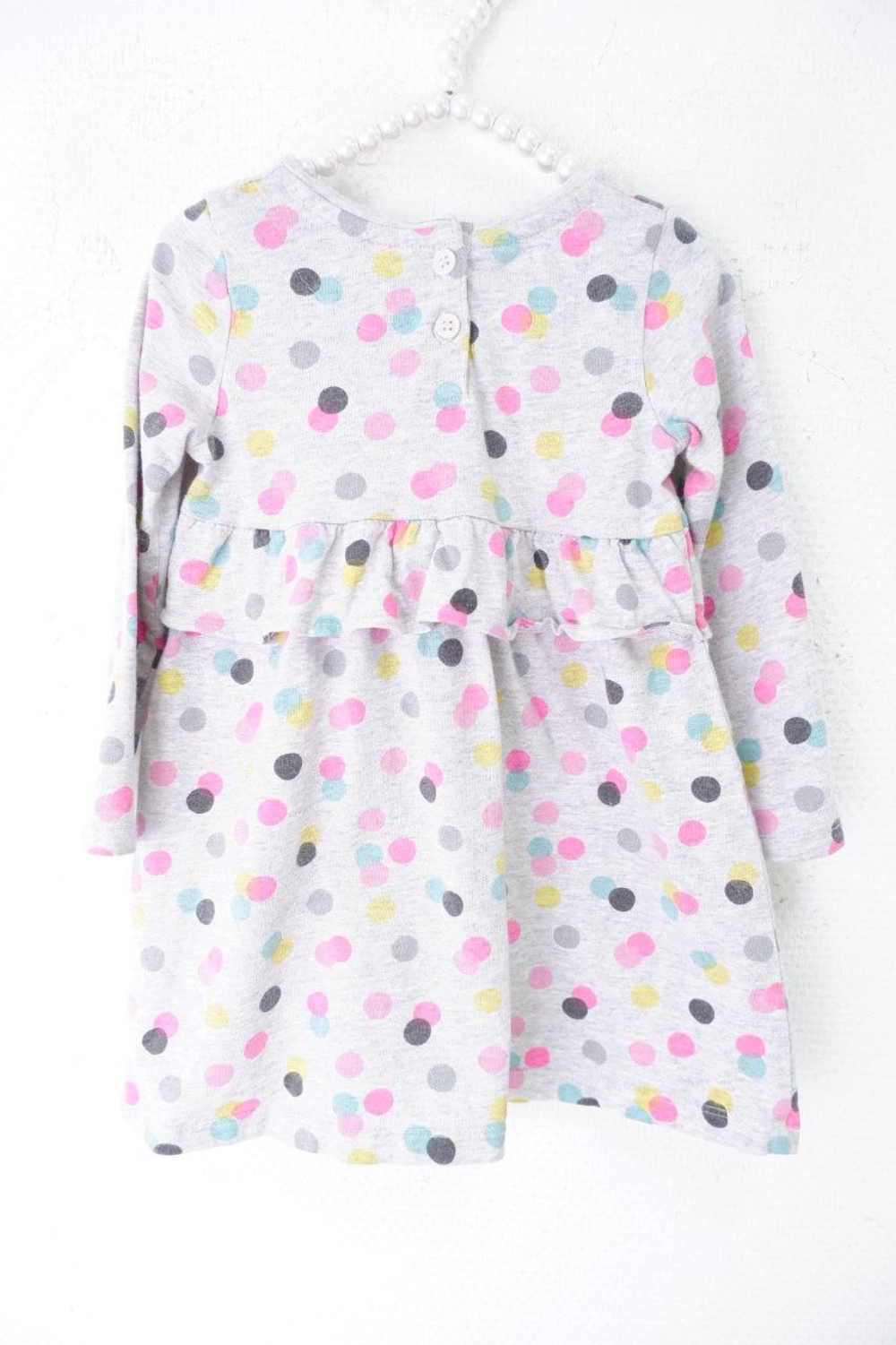 Платье в разноцветный горох на 9-12 месяцев
