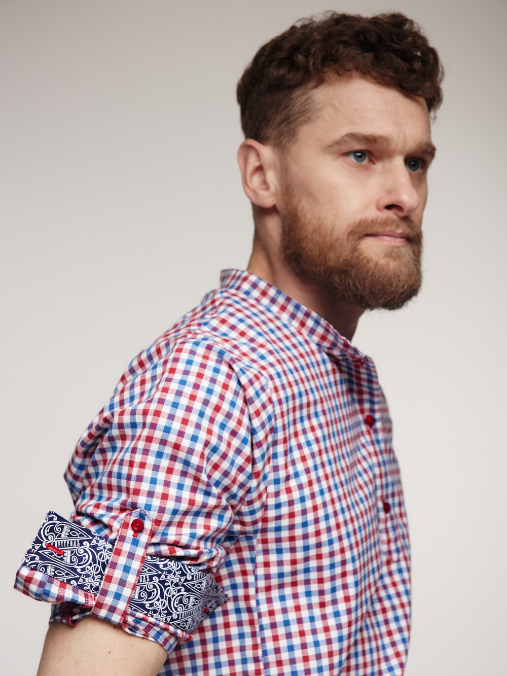 Рубашка-косоворотка Варгградъ мужская чёрно-белая клетка