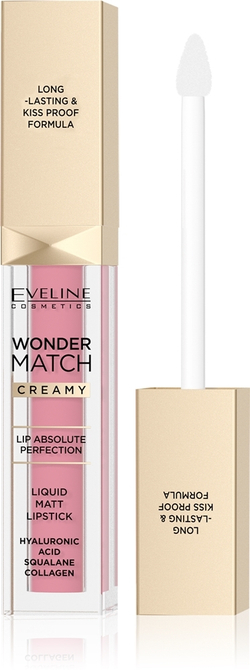 Eveline Cosmetics Wonder Match - Долговечная матовая жидкая помада с гиалуроновой кислотой, 6,8 ml