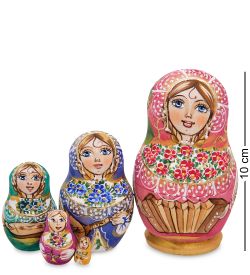 Народные промыслы МР-44/ 3-D Матрешка 5м «Василина» мал.