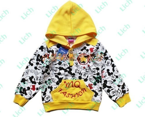 Худи детская с принтом Mickey Mouse, на пуговицах
