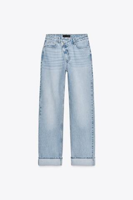 ZARA ДЖИНСЫ Z.09 CROSSOVER С ВЫСОКОЙ ПОСАДКОЙ МАКСИМАЛЬНОЙ ДЛИНЫ, ГОЛУБОЙ