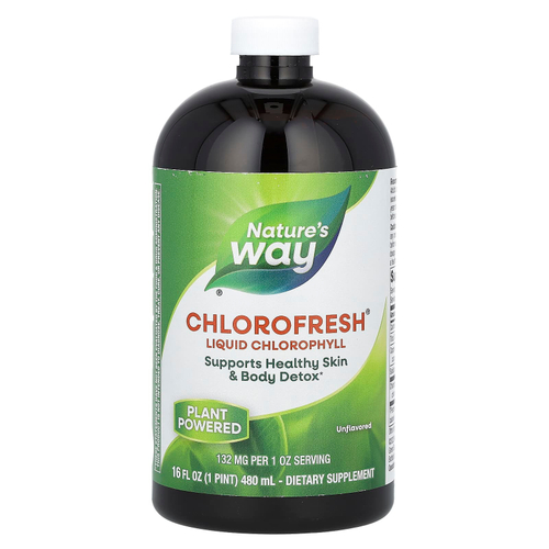 Nature's Way, Chlorofresh, жидкий хлорофилл, без добавок, 132 мг, 480 мл (16 жидк. унций)
