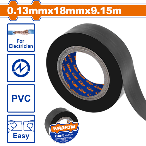 Изолента черная 18ммх9.15м (300) WADFOW WPN1103