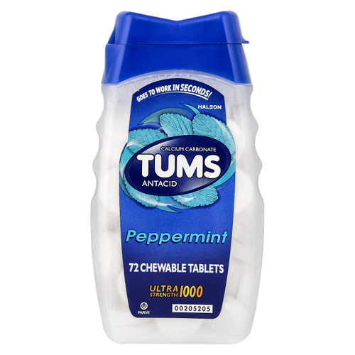 Tums, Сверхсильный антацид, перечная мята, 72 жевательные таблетки (1000 мг в каждой таблетке)