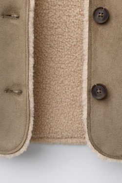 ZARA ДУБЛЕНКА, СВЕТЛЫЙ ХАКИ