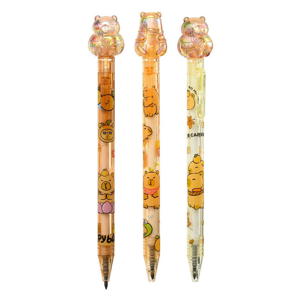 Карандаш вечный автоматический, чернографитный, MC-Basir, 3 цвета корпуса, серия "Капибара", 36 шт