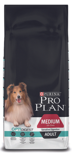 Pro Plan 14кг adult OptiDigest корм для собак средних пород Ягненок с рисом