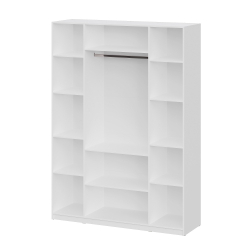 Шкаф распашной с наполнением (11 полок + 2 ящика + штанга) ШК 5 (1600), Белый