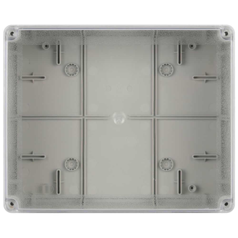 Распаячная коробка ЭРА KORvpk-240-195-90-44 ОП серая 240х195х90мм прозрачная крышка на винтах d25-3шт d32-2шт IP44