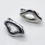 Ювелирные швензы с родиевым покрытием, размер 17*10 мм, цена за пару