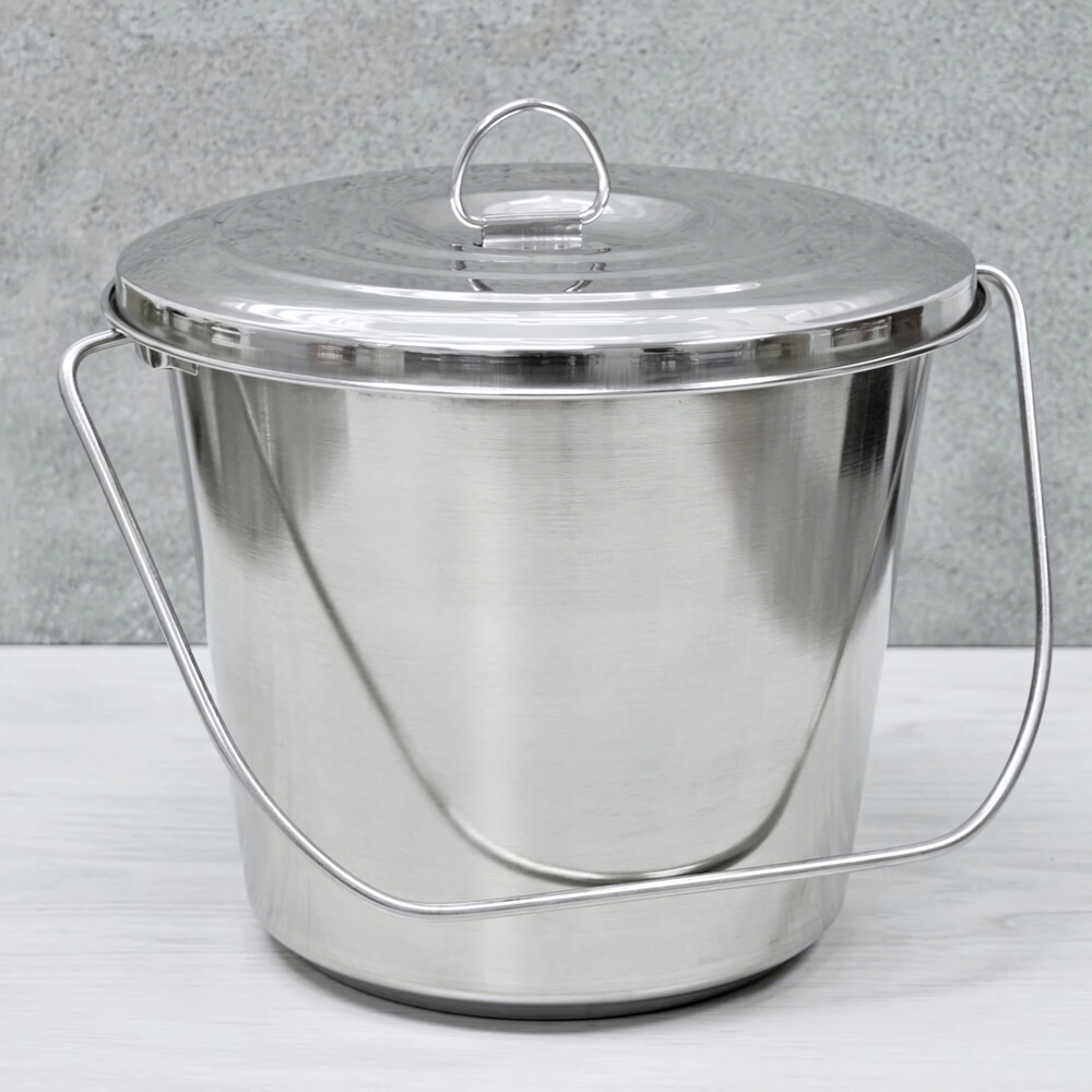 Ведро 7л с крышкой нерж HE6297-7