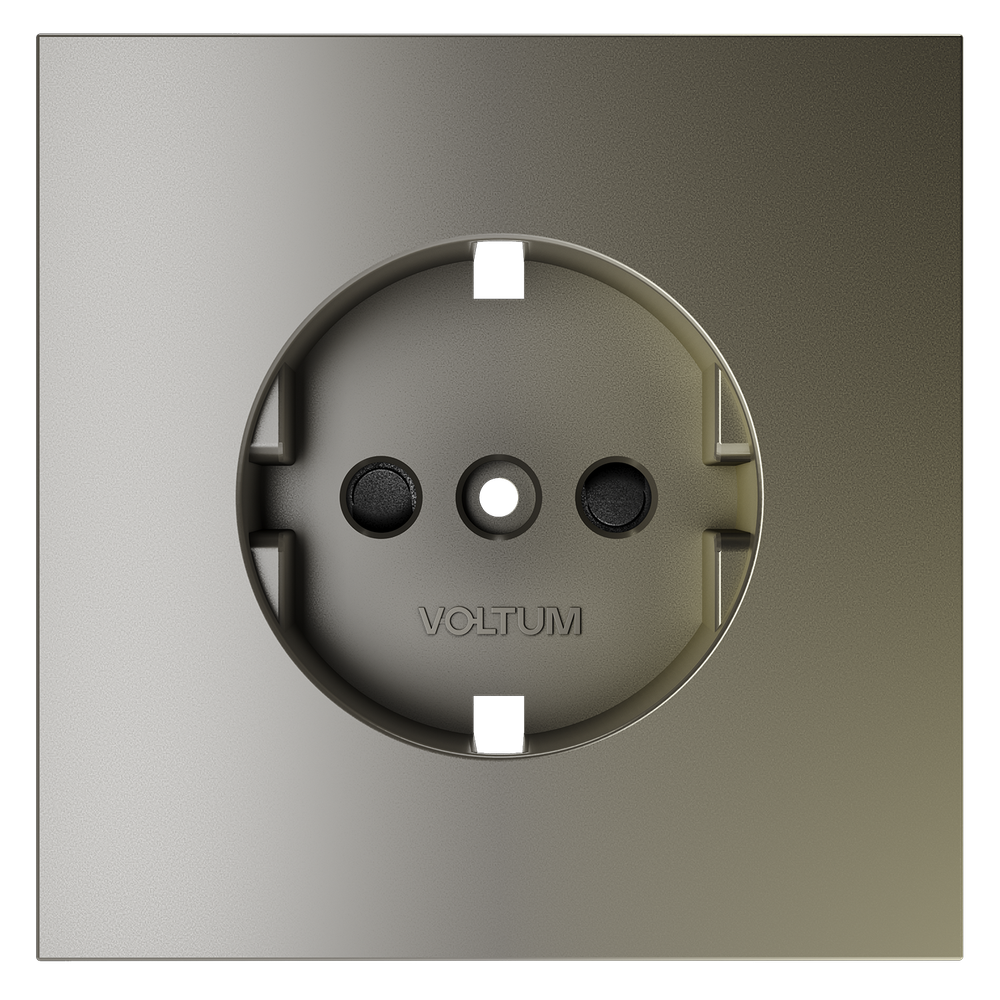 Накладка для розетки с заземлением и защитными шторками, S70 (шелк)