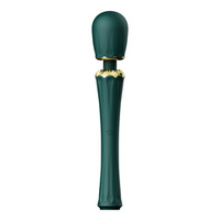 Зеленый аккумуляторный вибратор-вонд 29,1см с насадками Zalo Kyro Wand Massager Turquoise Green