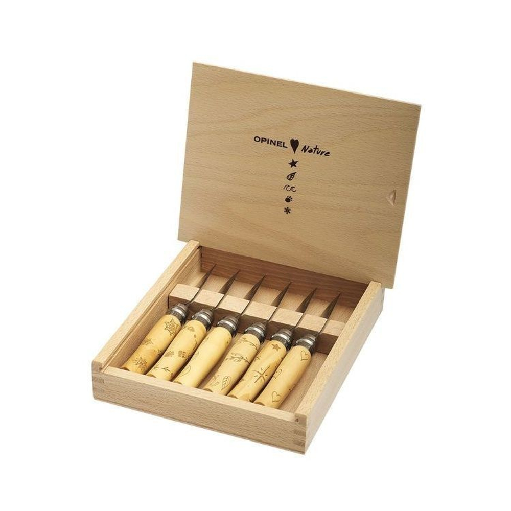 Набор Opinel №7 Nature 6 шт, рукоять самшит