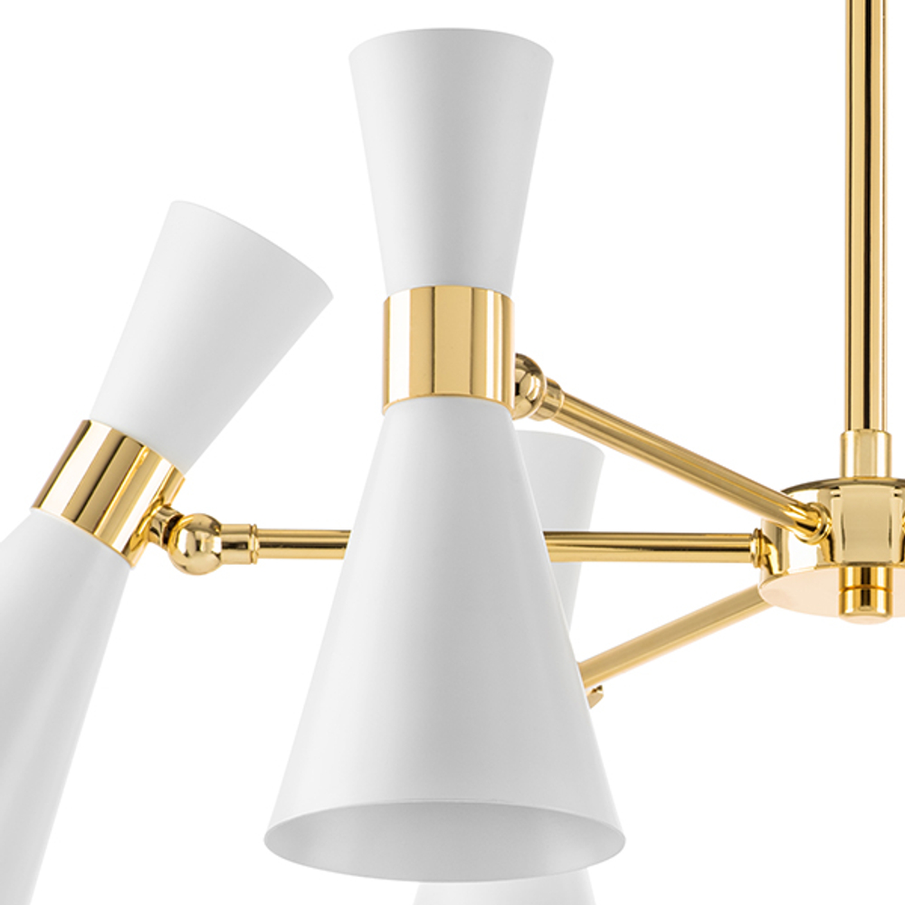 816066 Люстра DUMO 6х40W E14 БЕЛЫЙ МАТОВЫЙ/ЗОЛОТО