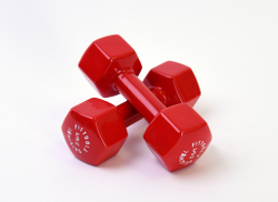 Гантель в виниловой оболочке 5 кг (Цвет - красный)