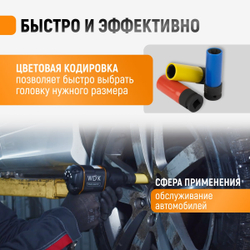 WDK-703HD Набор ударных головок тонкостенных с увеличенным рабочим ресурсом 1/2"