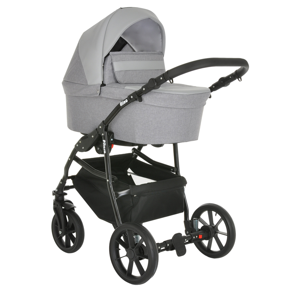PITUSO Коляска 2 в1 Nino  короб+прогулка Silver Mountain+Кожа Grey