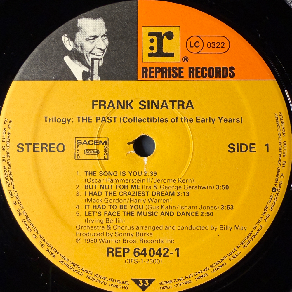 Frank Sinatra ‎– Trilogy: Past, Present & Future 3LP (Франция 1980г.)