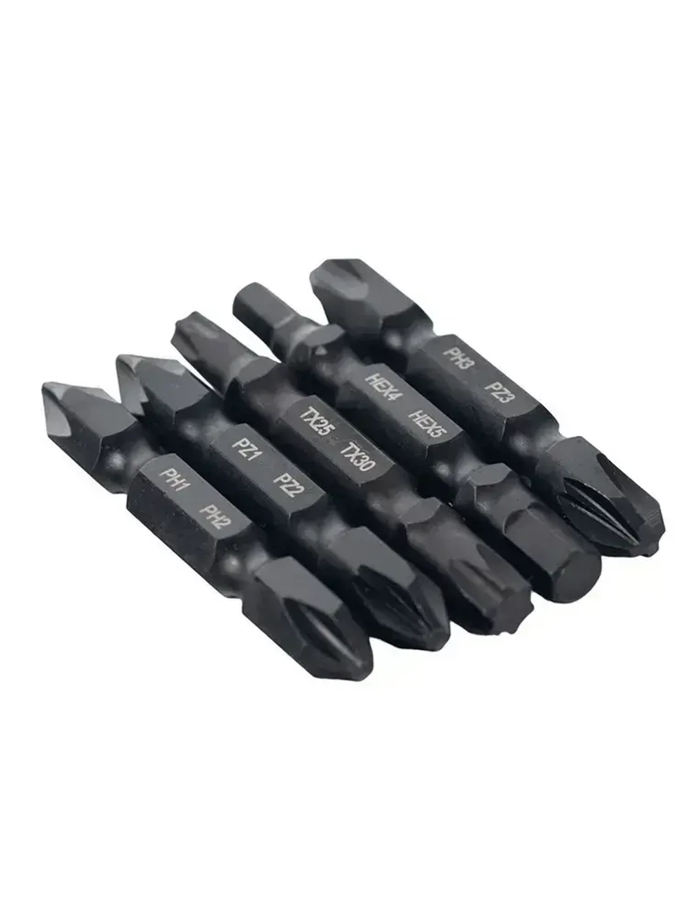 Набор бит двухсторонних 5 шт S2 PH1 x PH2 PZ1 x PZ2 PH3хPZ3 Tx25 x Tx30 Hex4 x Hex5 50 мм RAGE by VIRA