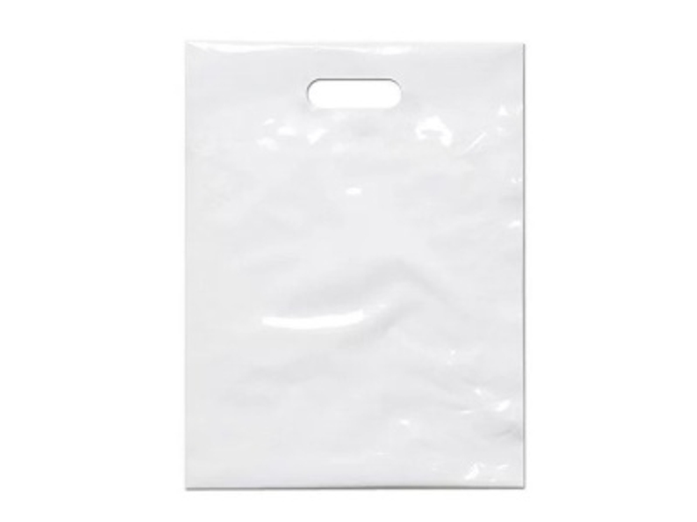 Пакет с вырубной ручкой Газета 39*49см 85мк белый (50шт/уп)