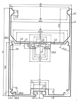 Профиль алюминиевый для сборки дизайнерского светильника 1,5 метра