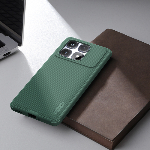 Усиленный чехол зеленого цвета (Dark Green) от Nillkin для Xiaomi Redmi K70 Ultra, серия Super Frosted Shield Pro