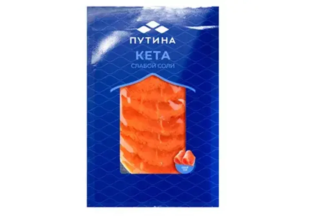 Кета слабой соли ломтики в масле ПУТИНА, 150г