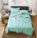 Комплект постельного белья Однотонный Сатин с Одеялом (простынь на резинке) FBR015