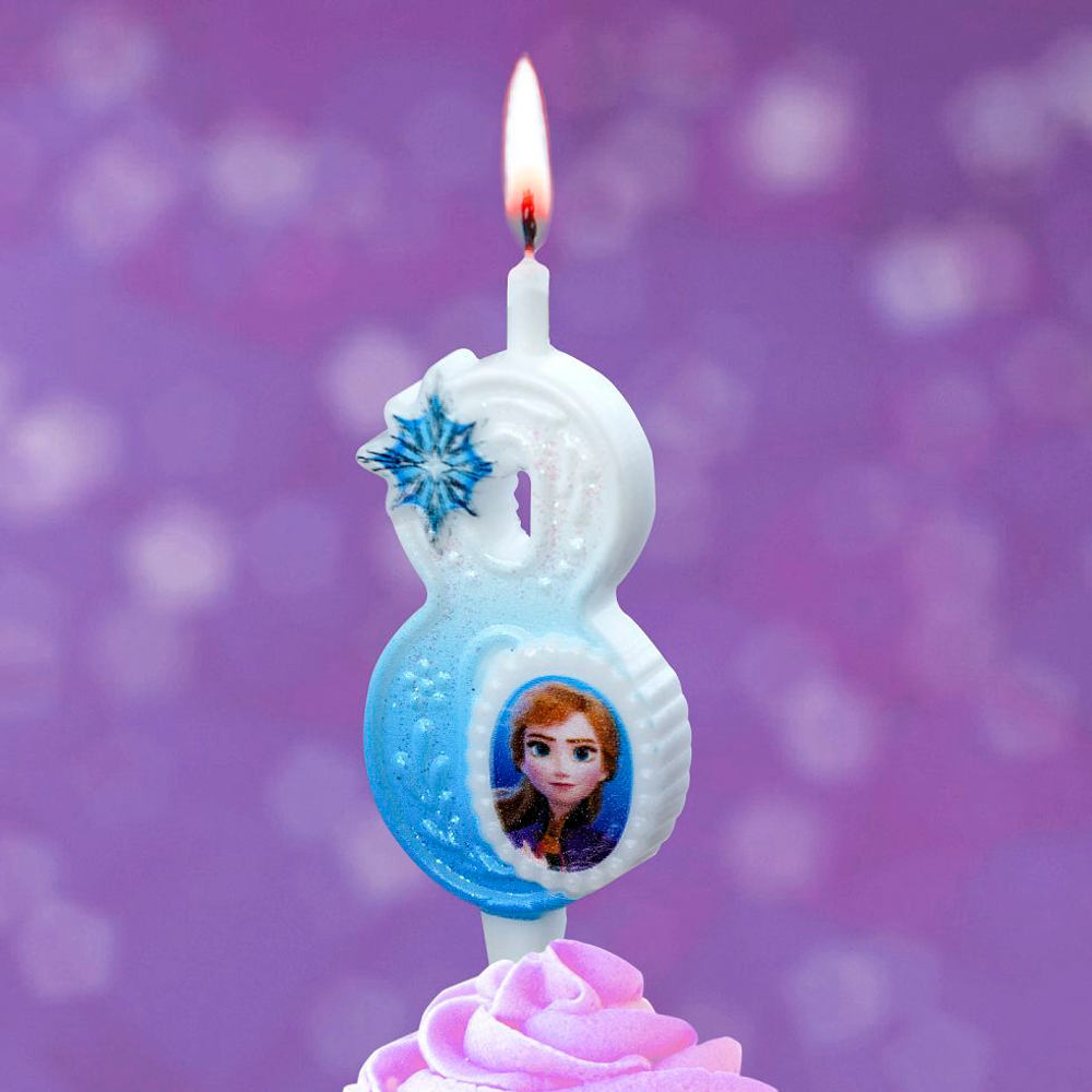 Свеча Цифра, 8 Холодное сердце, 12 см