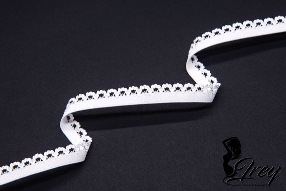 001 Белый Резинка ажурная арт.007, 11 мм Турция (фасовка)