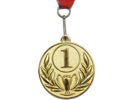 Медаль спортивная с лентой 1 место d - 5 см: FF-1 FF-509-1