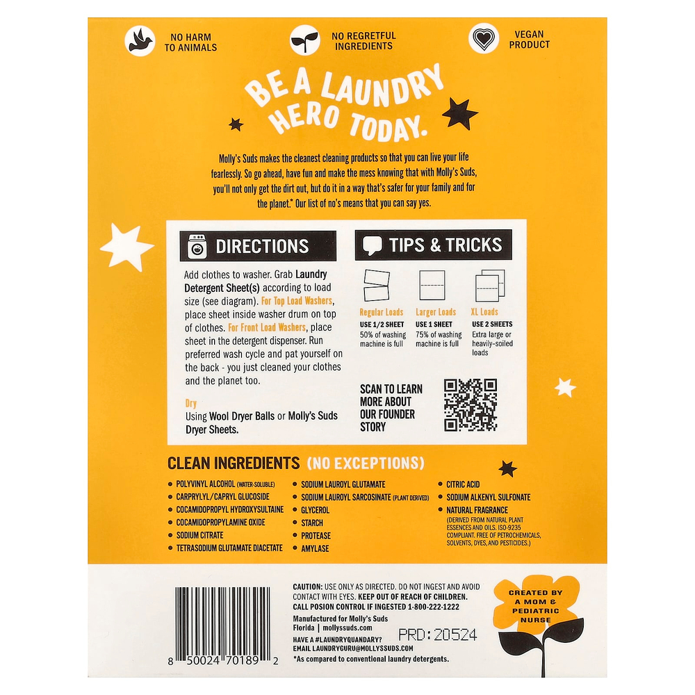 Molly's Suds, средство для стирки, цитрусовая роща, 35 шт.