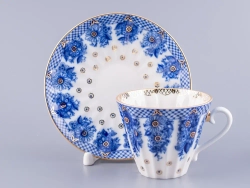 Чашка с блюдцем чайная 235 мл форма Лучистая рисунок Корзиночка арт. 81.10303.00.1