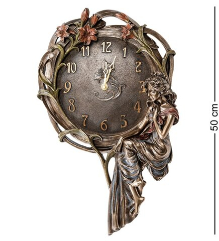 Veronese WS-941 Панно-часы «Девушка и лилии»