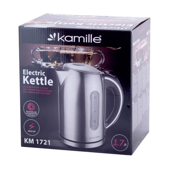 Чайник электрический 1,7 л. из нержавеющей стали Kamille KM-1721