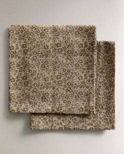 ZARA HOME САЛФЕТКИ С ЦВЕТОЧНЫМ ПРИНТОМ ( 2 ШТ.), КОРИЧНЕВЫЙ
