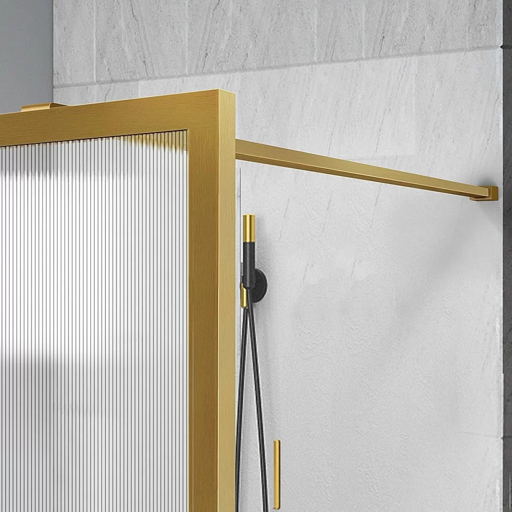 Душевая перегородка Vincea Walk-In VSW-1HP110FLBG 110 стекло рифленое/профиль брашированное золото