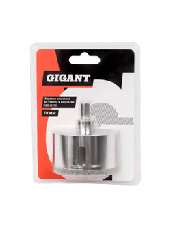 Алмазная коронка по стеклу и керамике 70 мм Gigant DBG-11075