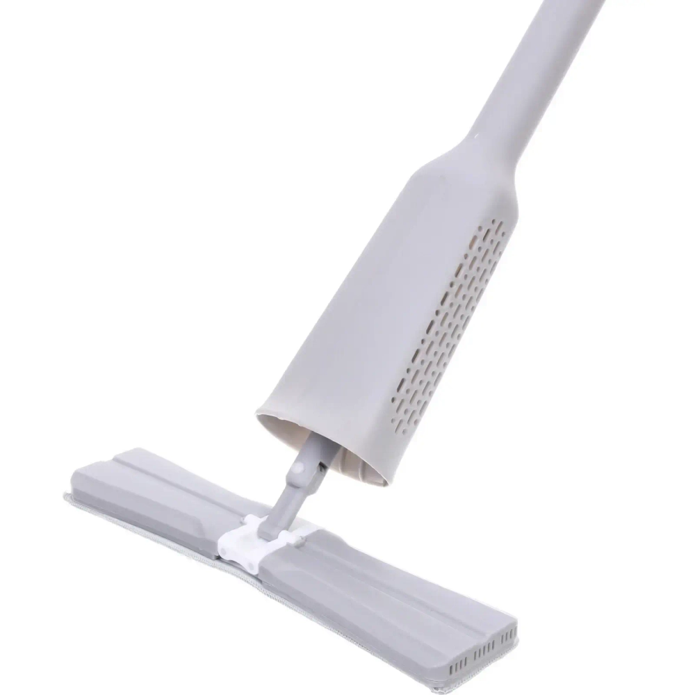 Швабра с отжимом, ручка 125 см. в комплекте две насадки цвет серый