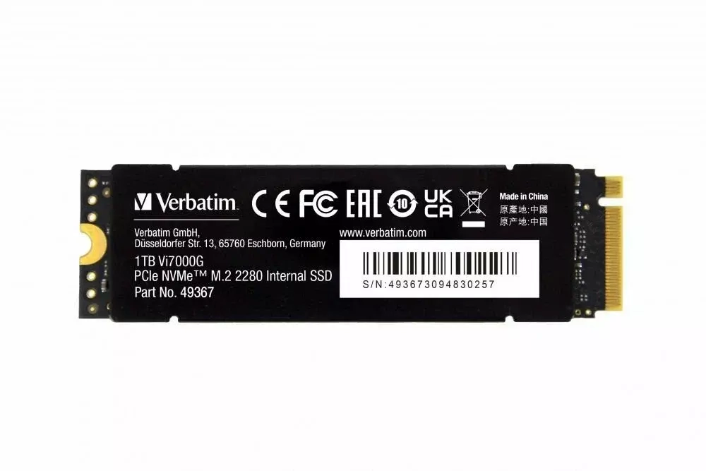 Внутренний накопитель Verbatim VI7000G PCIE NVME M.2 SSD 1TB
