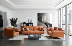 Двухместный диван Lucca 170 см, натуральная кожа цвета Camel