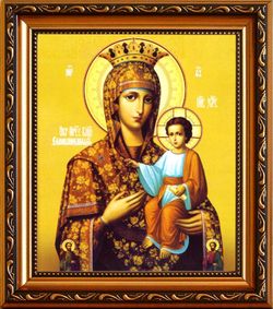 Самонаписавшаяся (Продромитисса, Ясская, Молдавская Афонская) икона Божьей Матери. Икона на холсте.