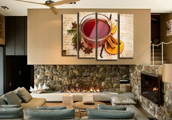 Модульная картина "Глинтвейн с корицей"