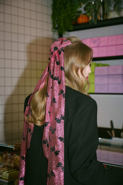 Бант "Паркер" из розового шелка