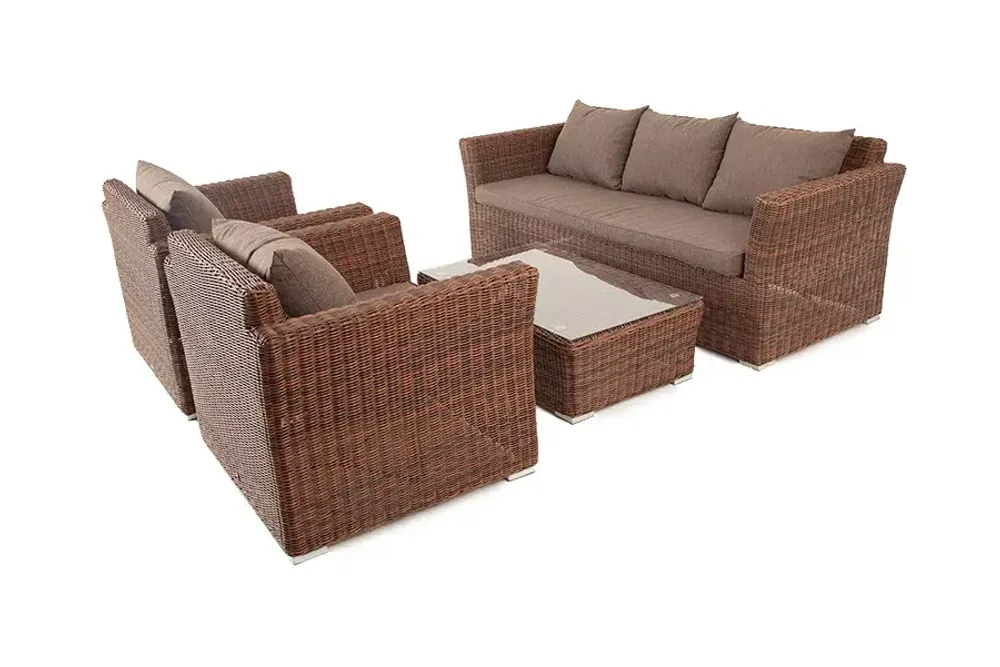 "Капучино" лаунж-зона из искусственного ротанга, цвет коричневый