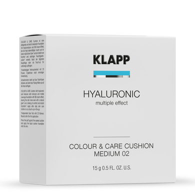 KLAPP Тональный увлажняющий крем Hyaluronic кушон, тон средний - Hyaluronic Color & Care Cushion Foundation Medium 02, 15г