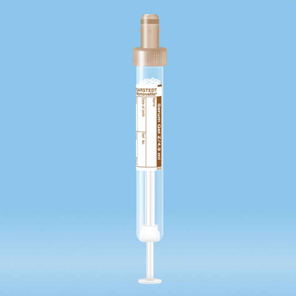 Моноветта -S, V - 4,9мл, сыворотка, актив. сверт. и гель, 04.1935.001,Sarstedt, 50шт/уп